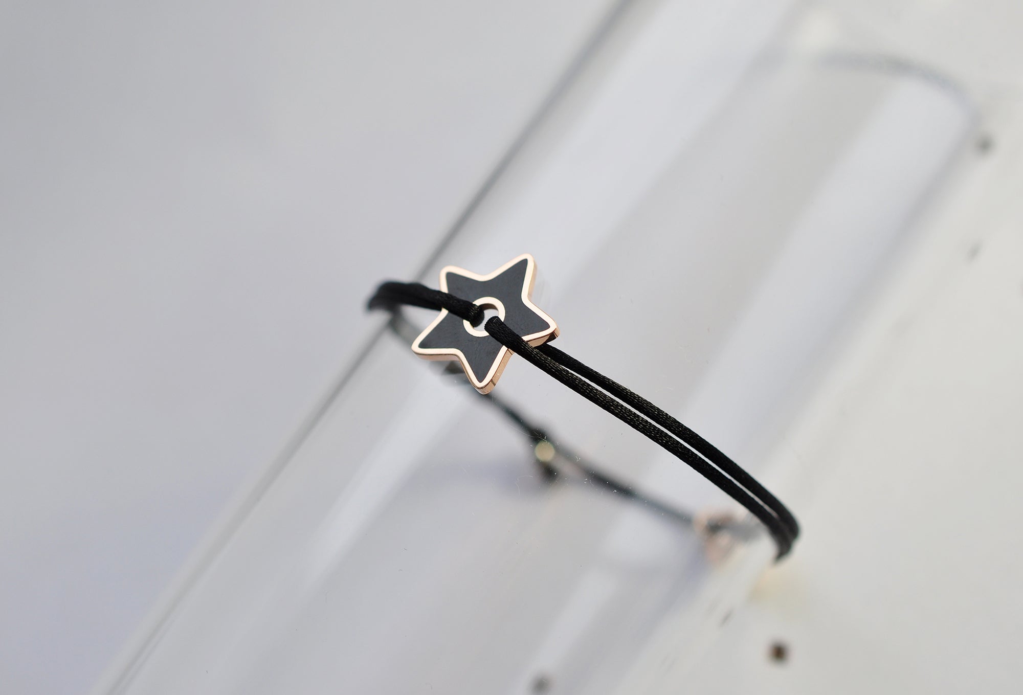 BLACK STAR silk string bracelet