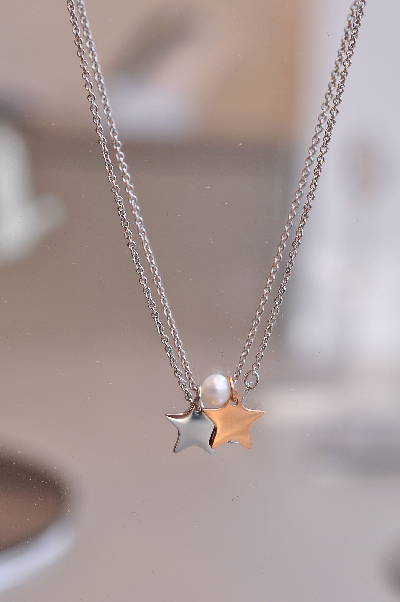 Versilberte MINI STAR DOT Halskette / POsrebrena MINI STAR DOT ogrlica 