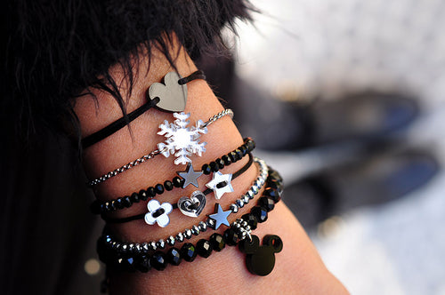 Silk Bracelet WISH A WISH all black / Svilena narukvica WISH A WISH crna