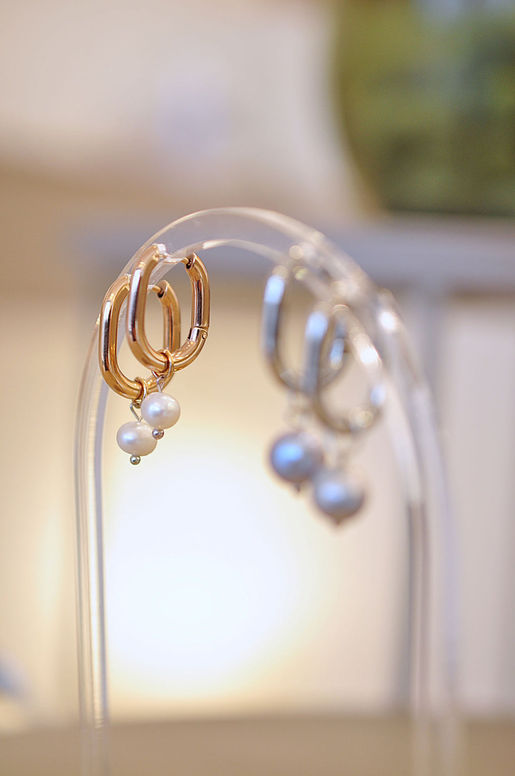 OVAL PEARL Creolen / OVALNI RINGOVI Biser 