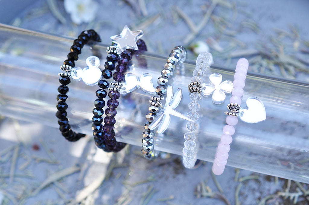 Glasperlenarmband / Staklene-Perlmutt