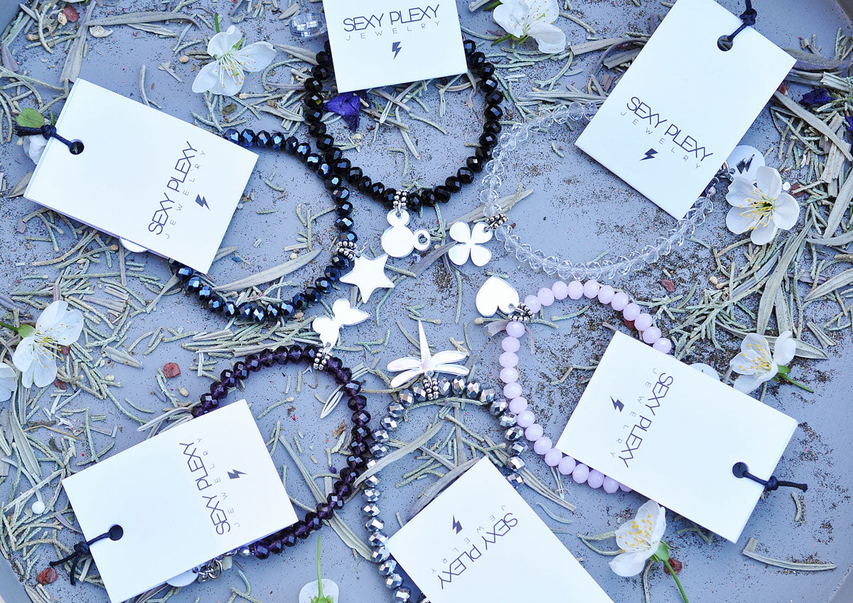 Glasperlenarmband / Staklene-Perlmutt