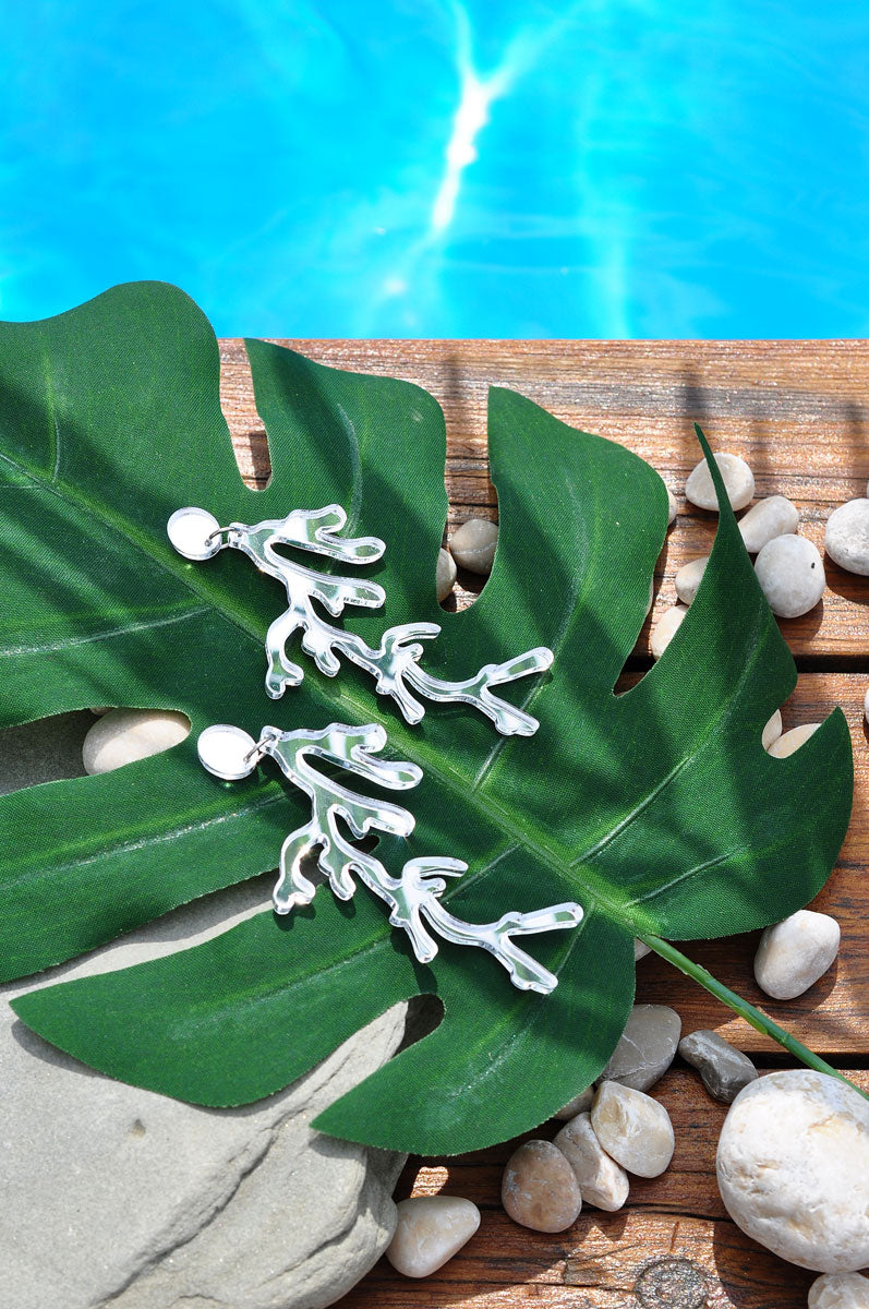 Uhani RAIN FOREST MONSTERA / Naušnice RAIN FOREST MONSTERA