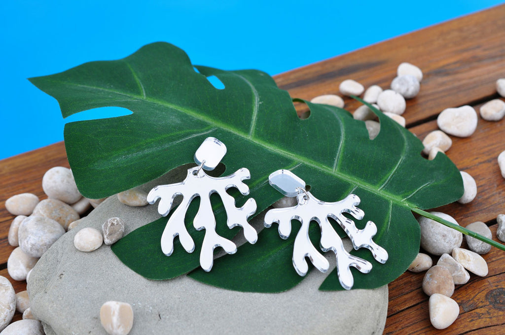 Uhani RAIN FOREST MONSTERA / Naušnice RAIN FOREST MONSTERA
