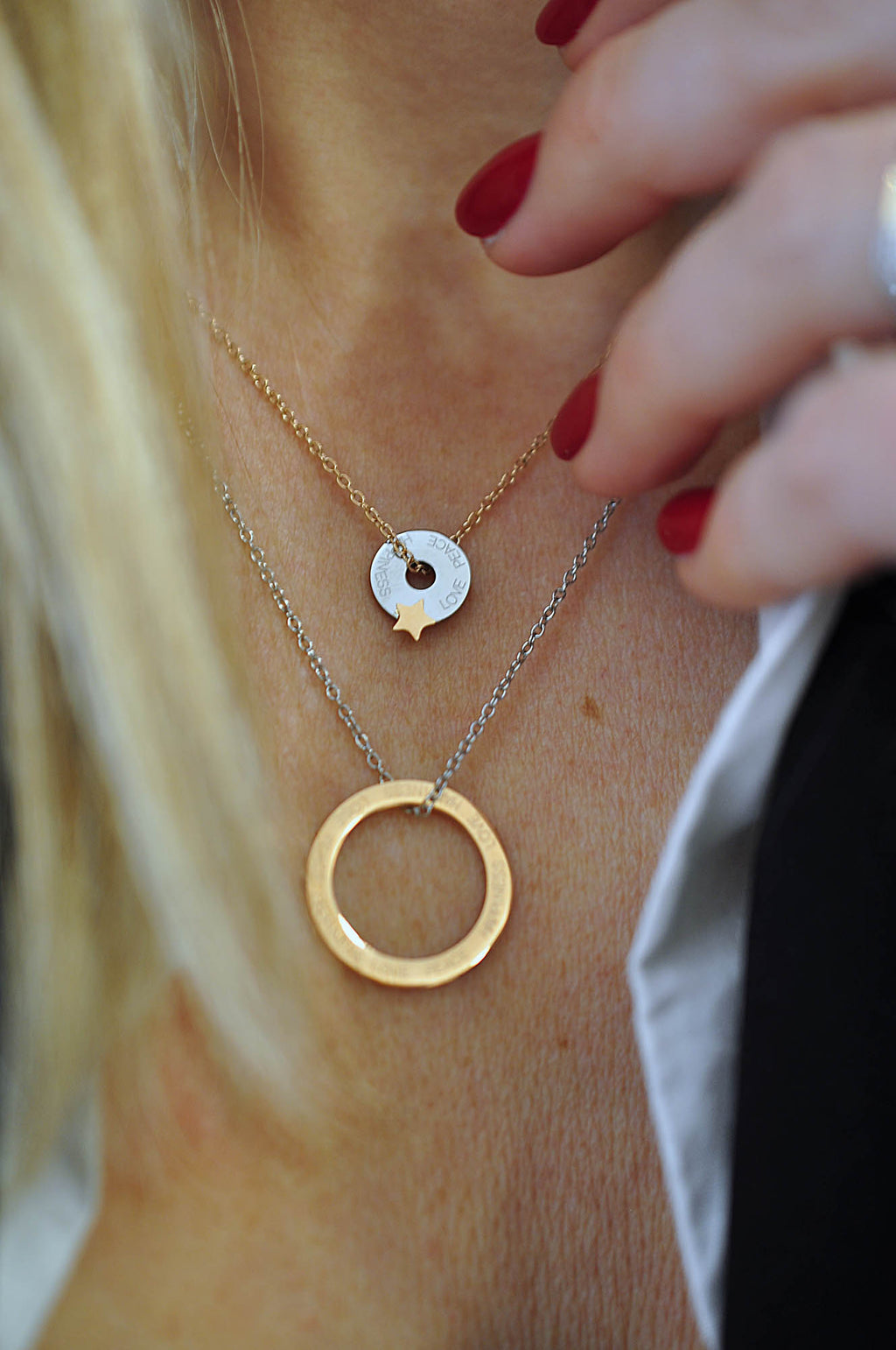Doppelte Halskette CIRCLE OF LIFE / CIRCLE OF LIFE dupla ogrlica 