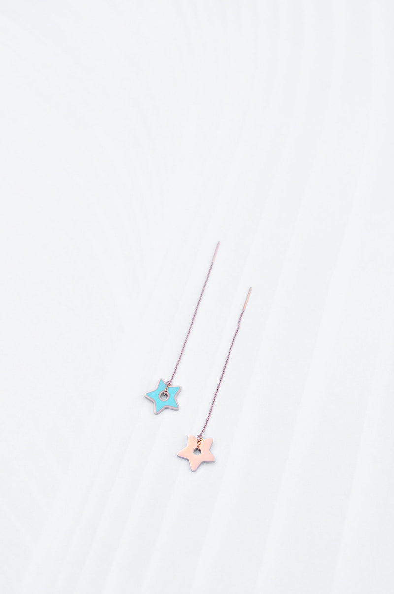 TURQUOISE STAR chain earrings / TURQUOISE STAR lančić naušnice