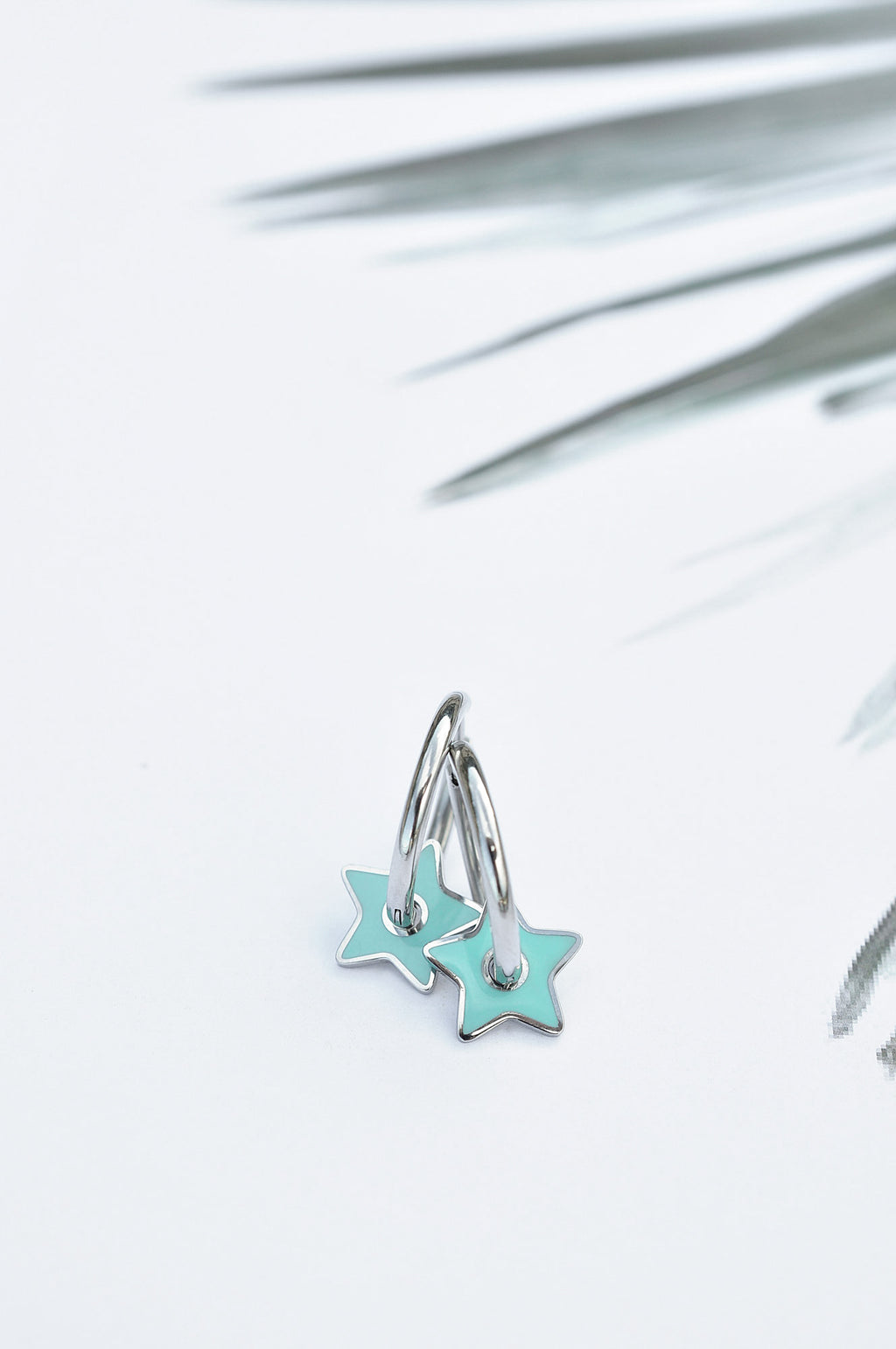 TURQUISE STAR hoop earrings / TURQUISE STAR ring naušnice