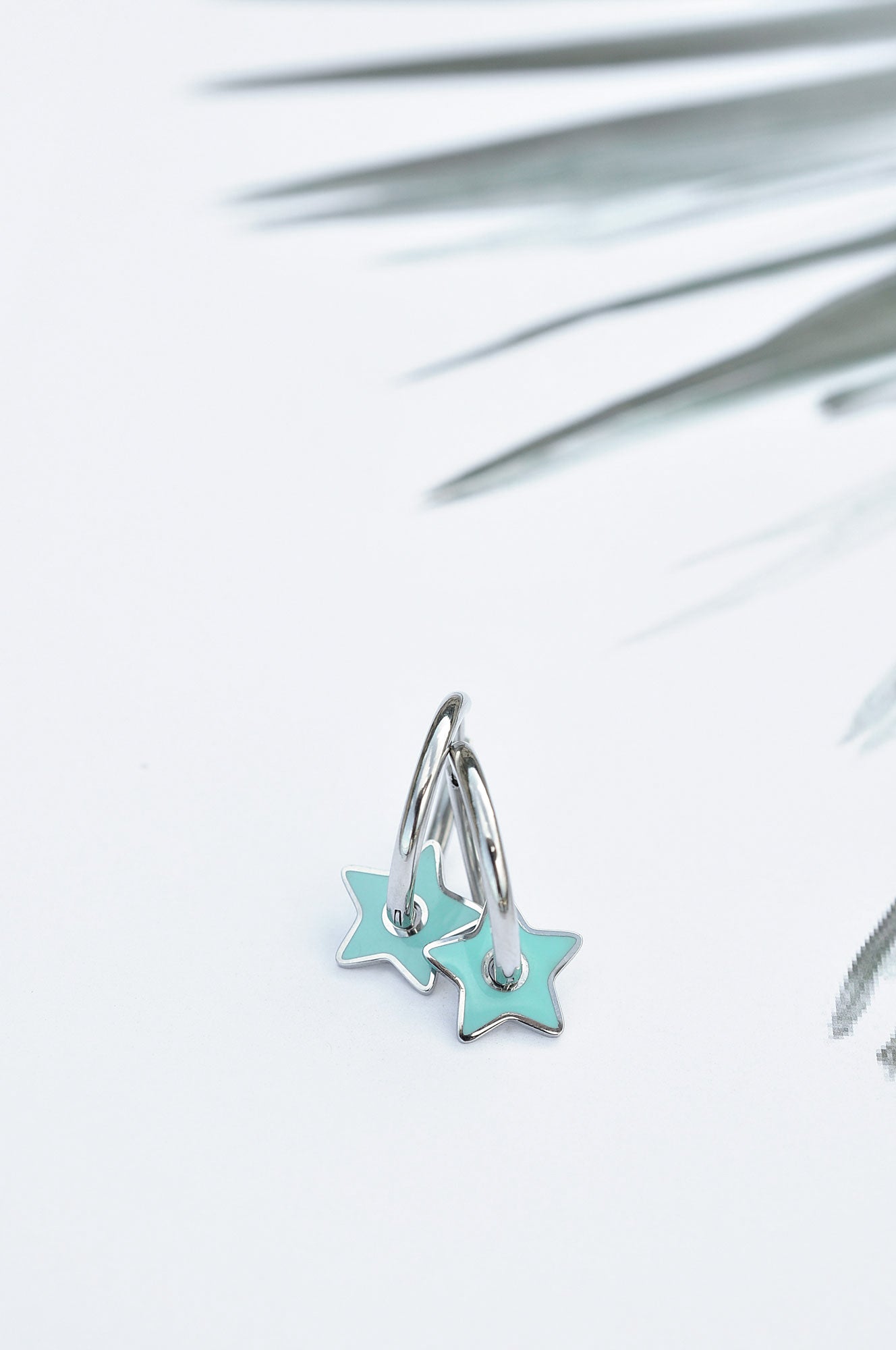 TURQUISE STAR hoop earrings / TURQUISE STAR ring naušnice