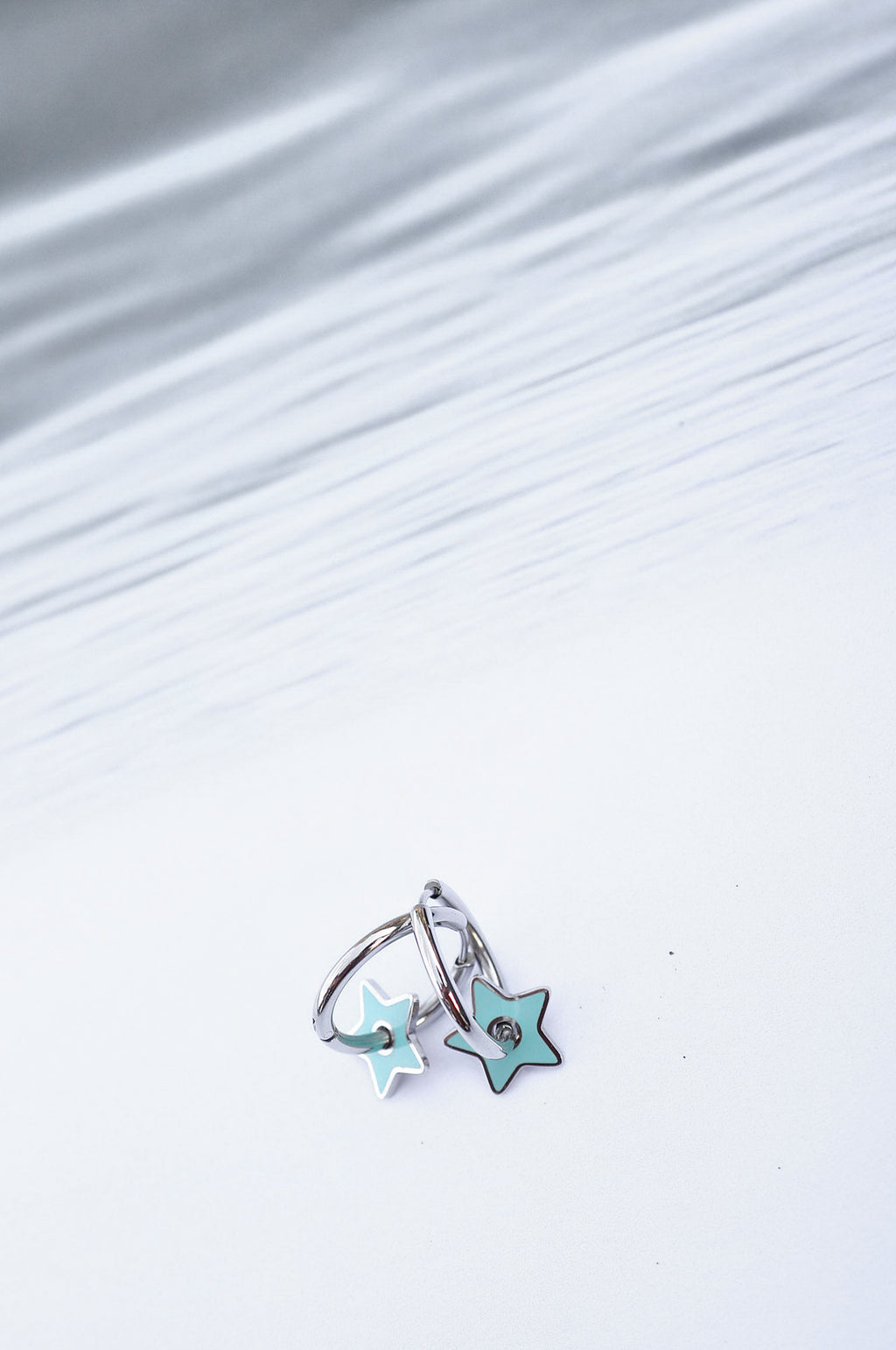 TURQUISE STAR hoop earrings / TURQUISE STAR ring naušnice