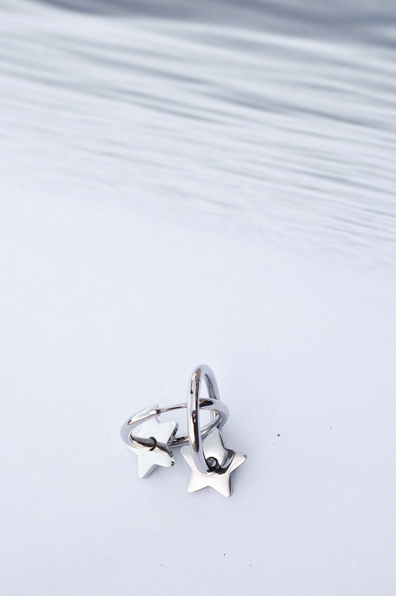 TURQUISE STAR hoop earrings / TURQUISE STAR ring naušnice