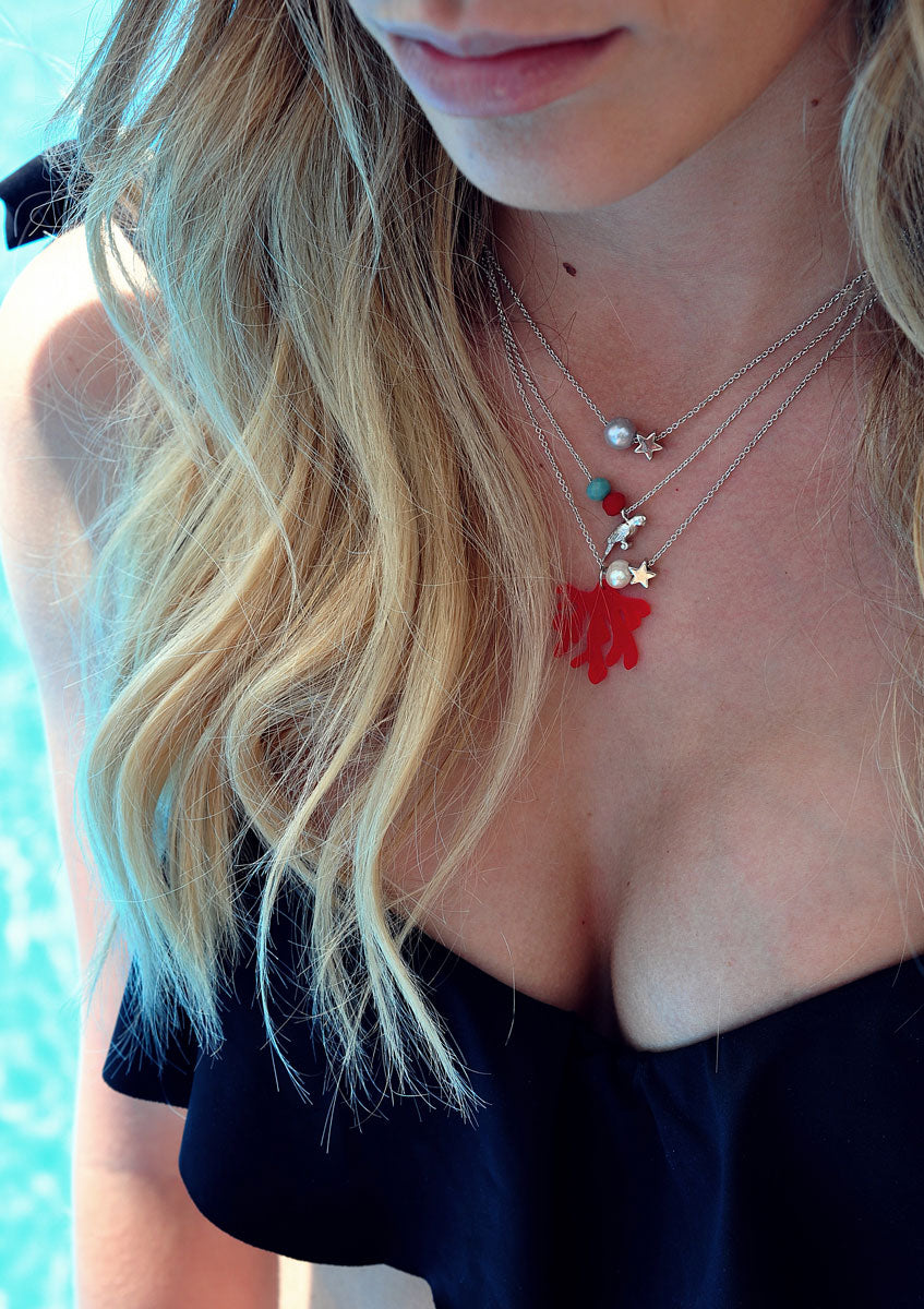 Necklace PLEXI CORAL / Ogrlica PLEXI KORALJ