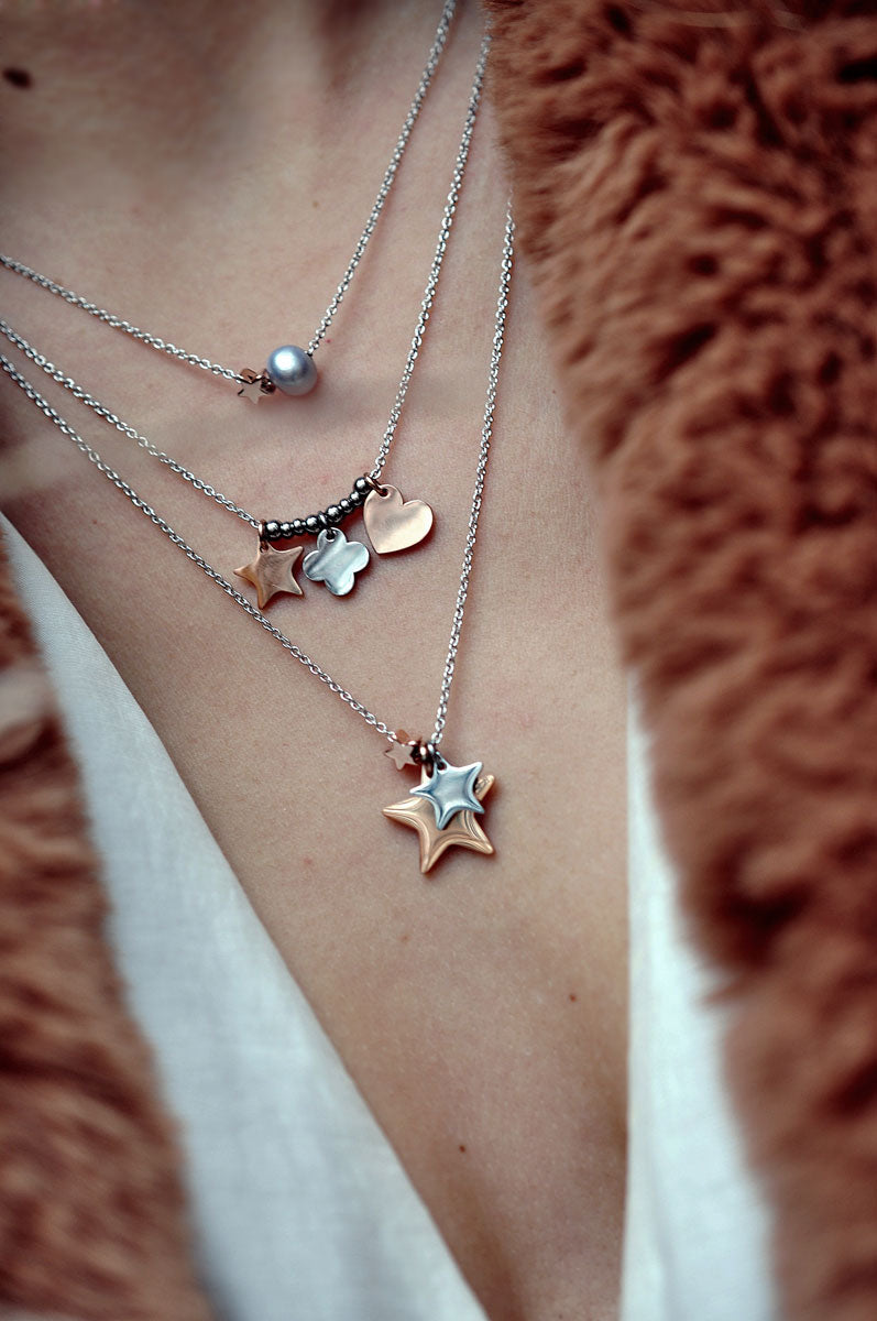 Silver plated necklace TRIPLE STARS / Posrebrena ogrlica TRI ZVJEZDICE