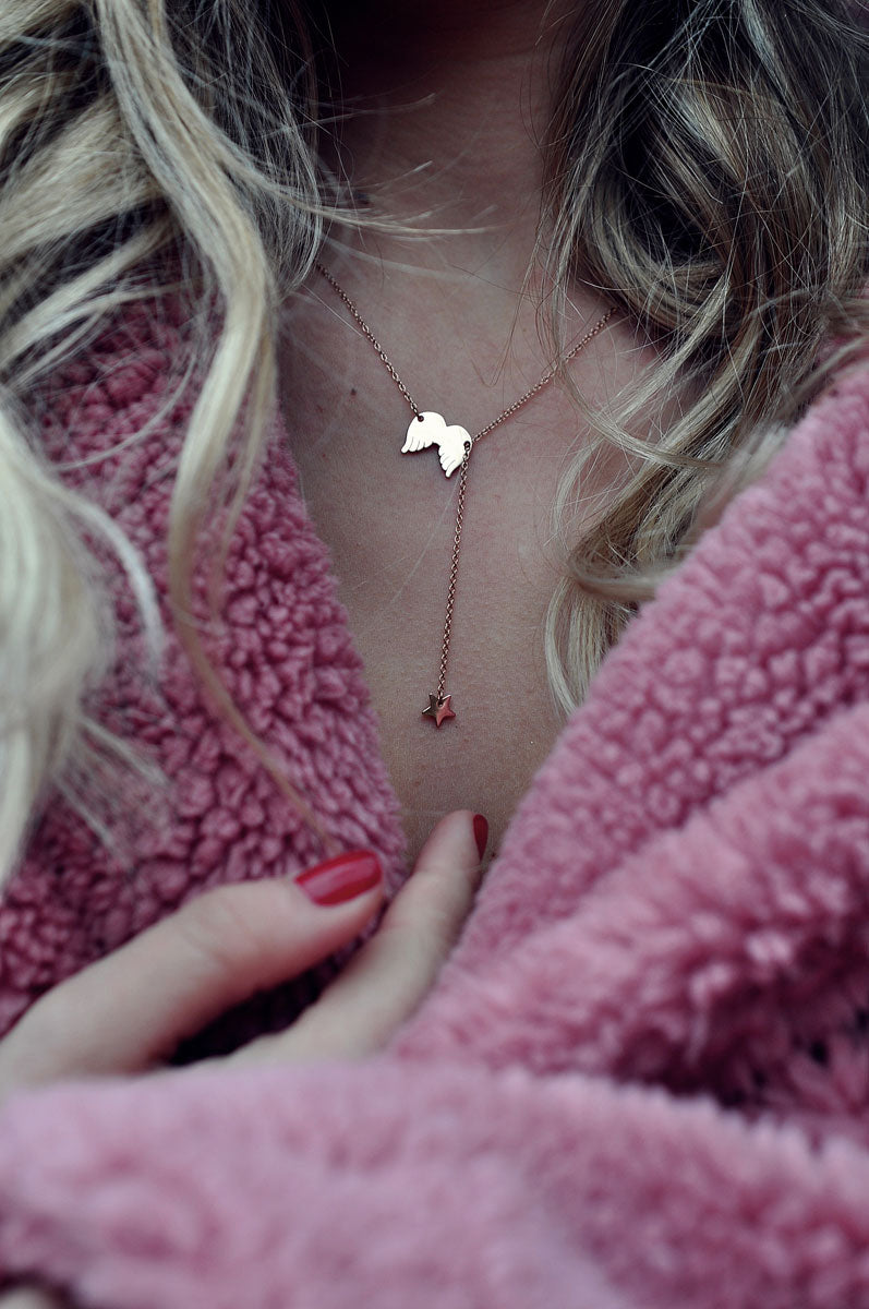 Versilberte Halskette ENGELSFLÜGEL / Posrebrena grlica ANĐEOSKA KRILA