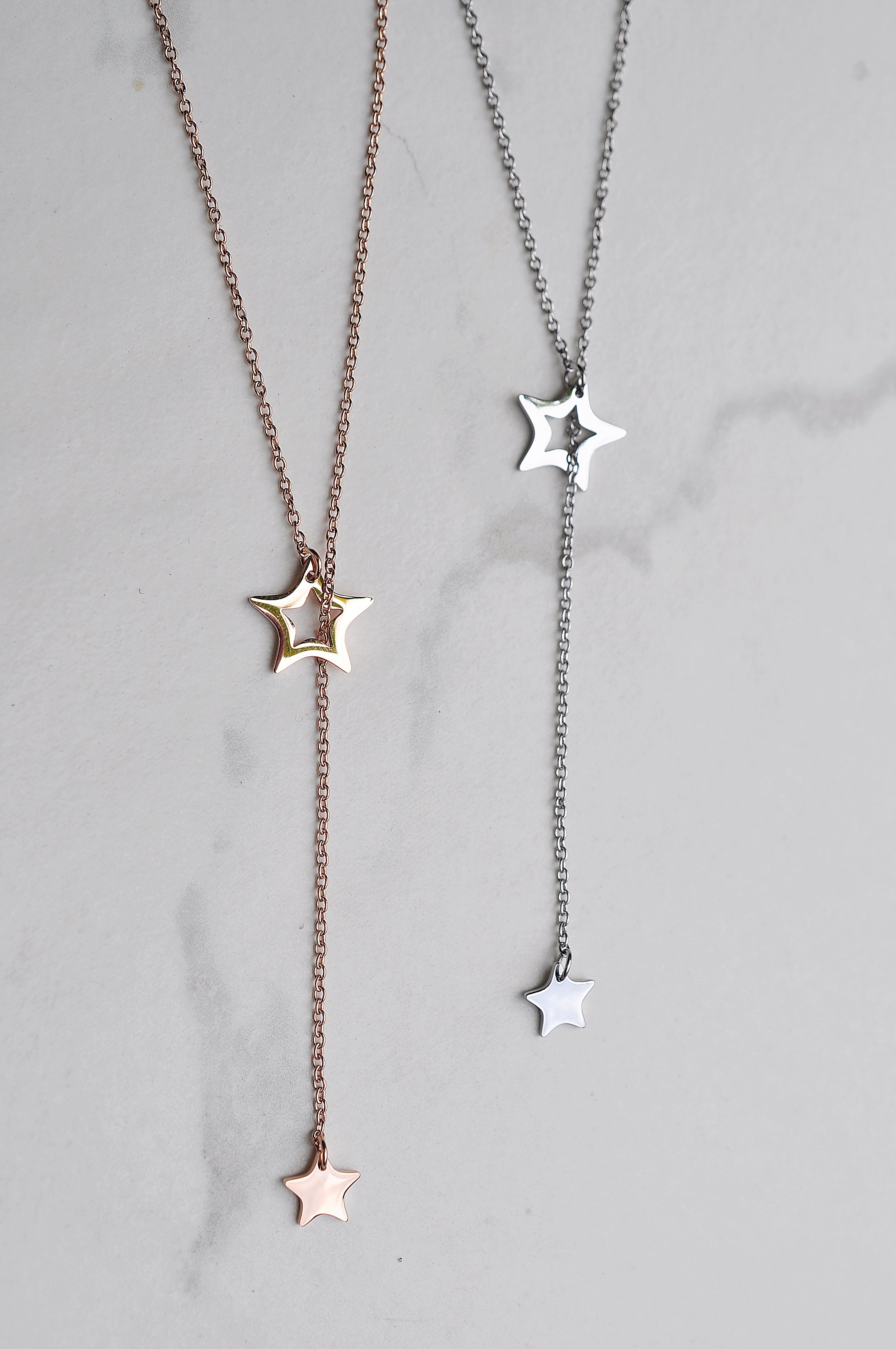 Versilberte Halskette MATCHING STARS / Posrebrena ogrlica MATCHING STARS