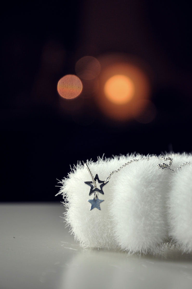 Silver plated necklace MATCHING STARS / Posrebrena ogrlica MATCHING STARS