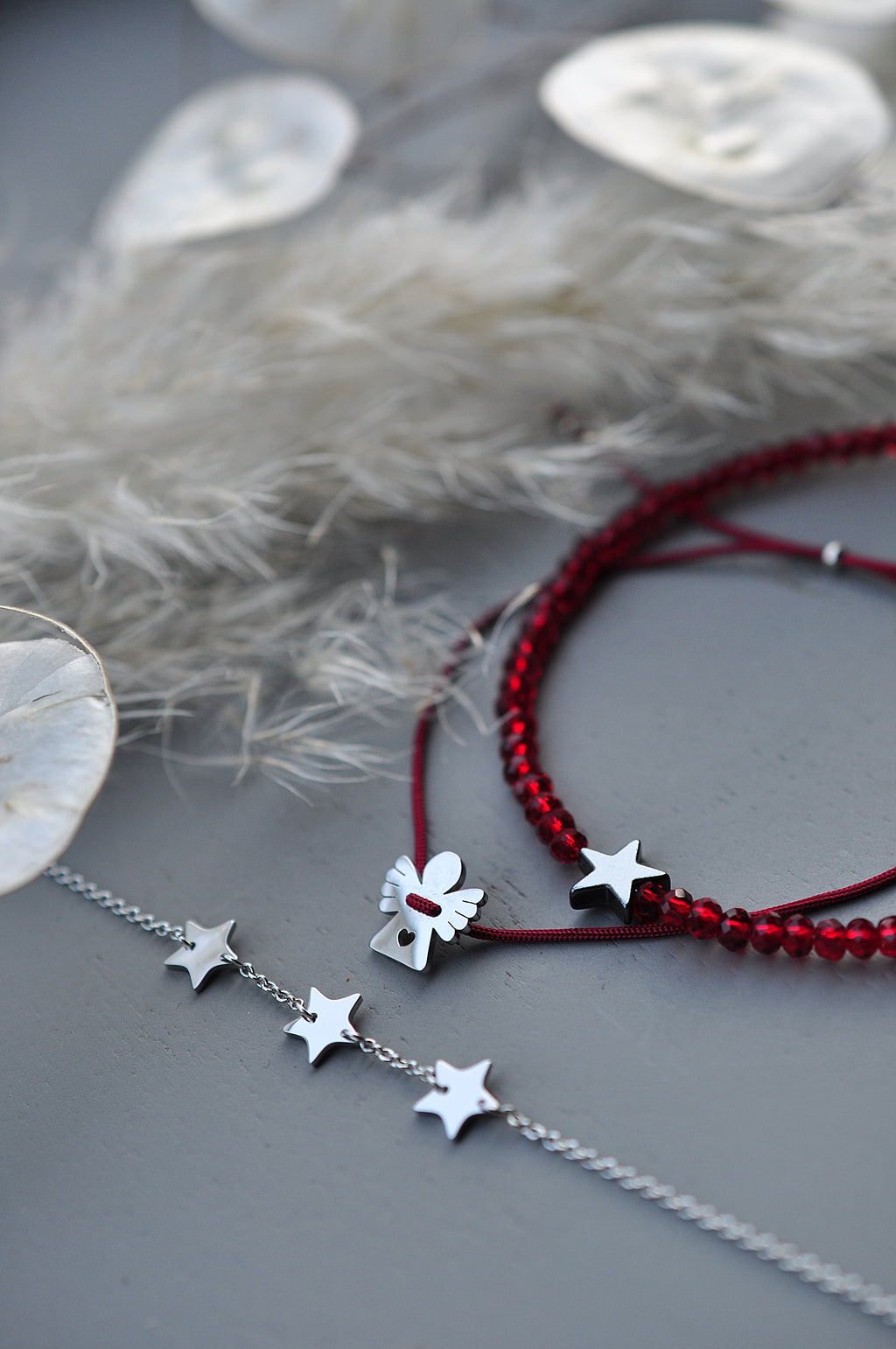 MOONCHILD versilberter Engel &amp; Schneeflocke 