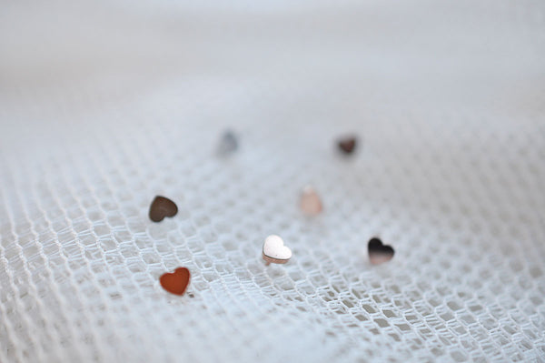 TINY silver & rosegold plated LOVE earrings / Posrebrene LOVE naušnice