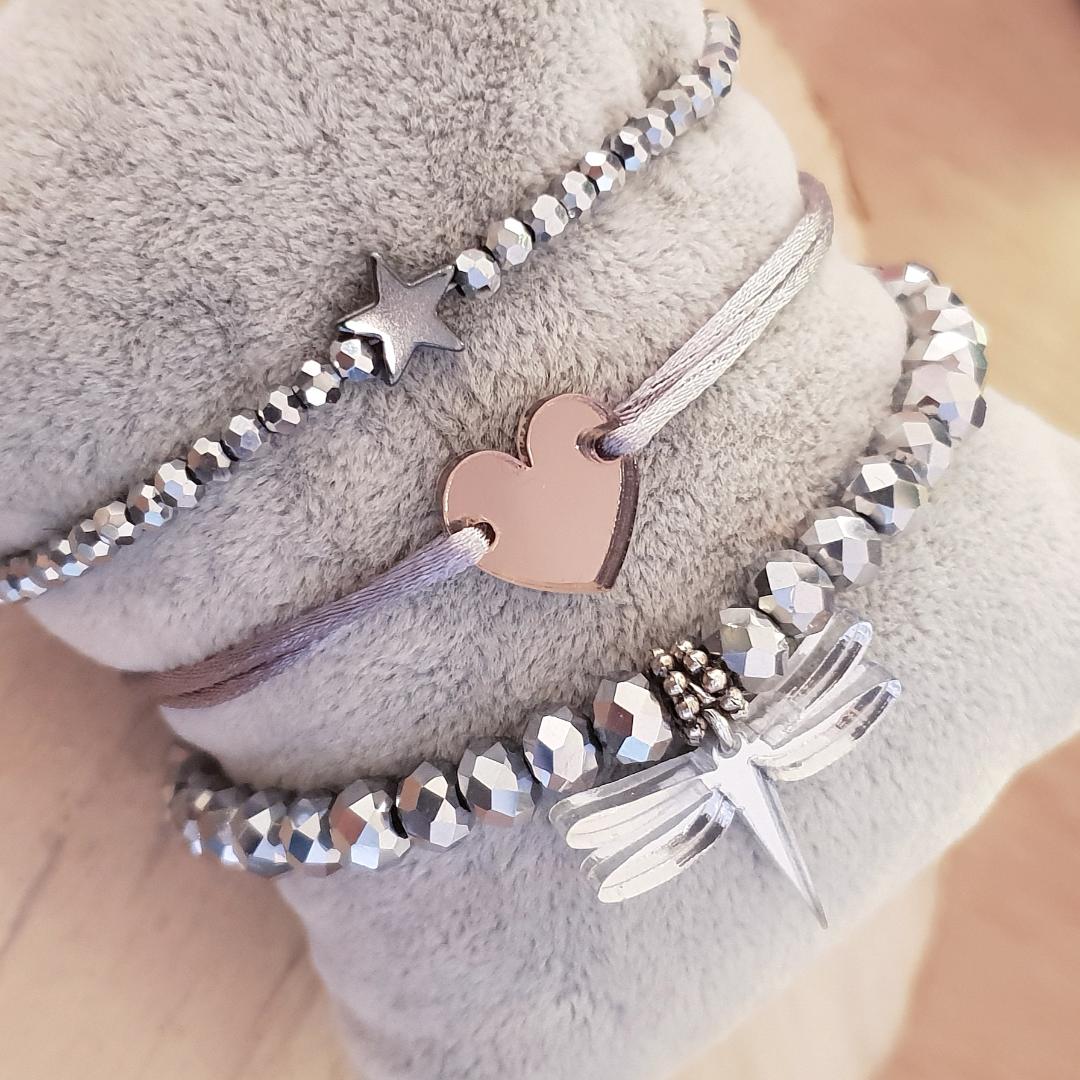 Glasperlenarmband / Staklene-Perlmutt