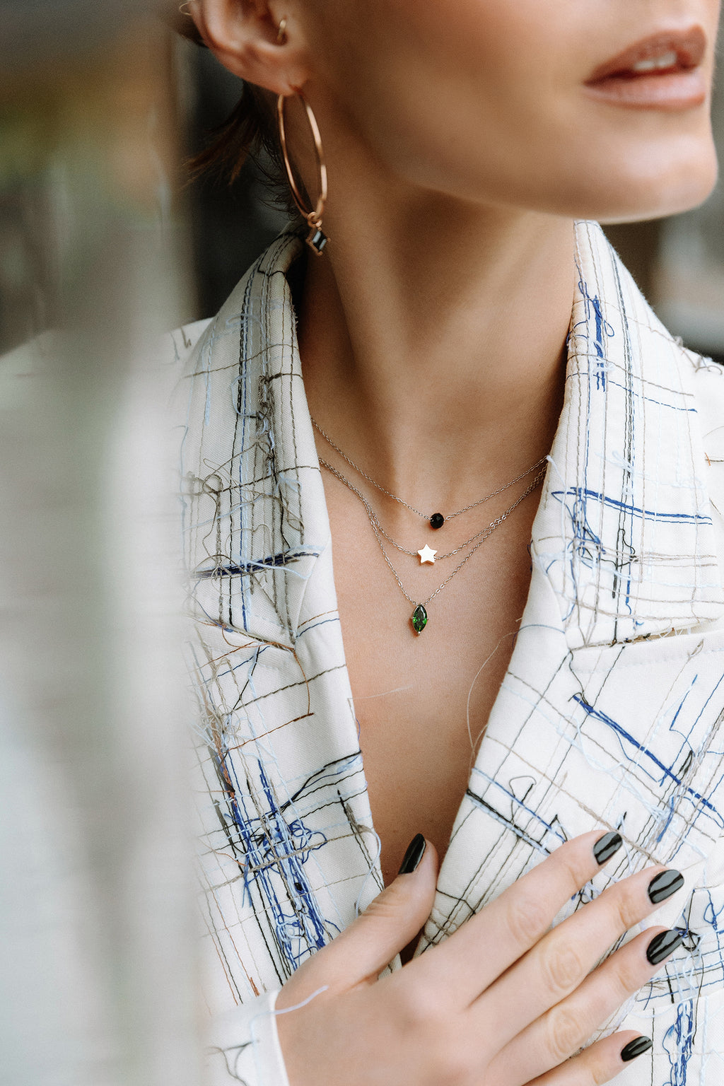 ROCK'N'DOLL zelena trojna ogrlica 