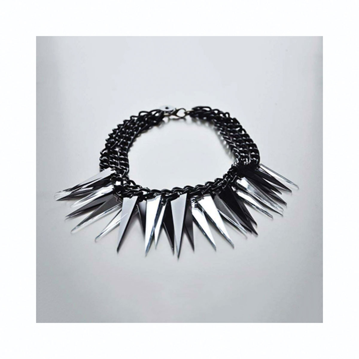 Spikes-Halskette SCHWARZ/SILBER / Spikes ogrlica CRNO/SREBRNA