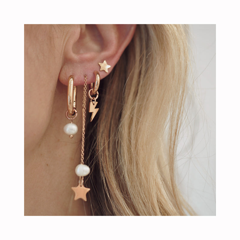 PEARL STAR chain earrings / PEARL STAR lančić naušnice