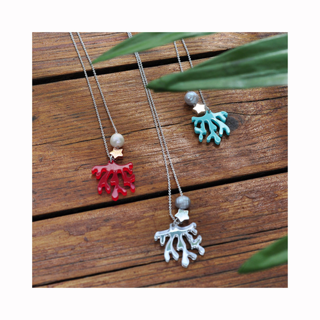 Necklace PLEXI CORAL / Ogrlica PLEXI KORALJ