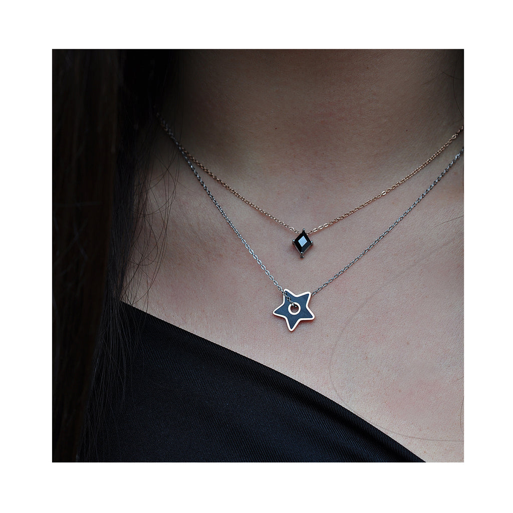 STAR & ROCK double necklace / STAR & ROCK dvostruka ogrlica