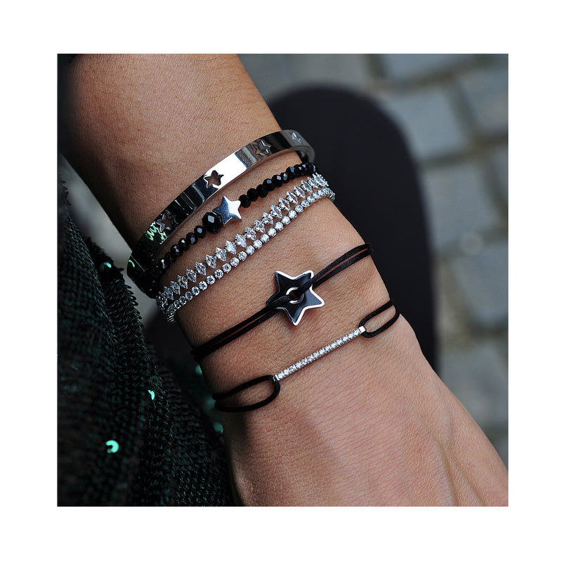 BLACK STAR silk string bracelet