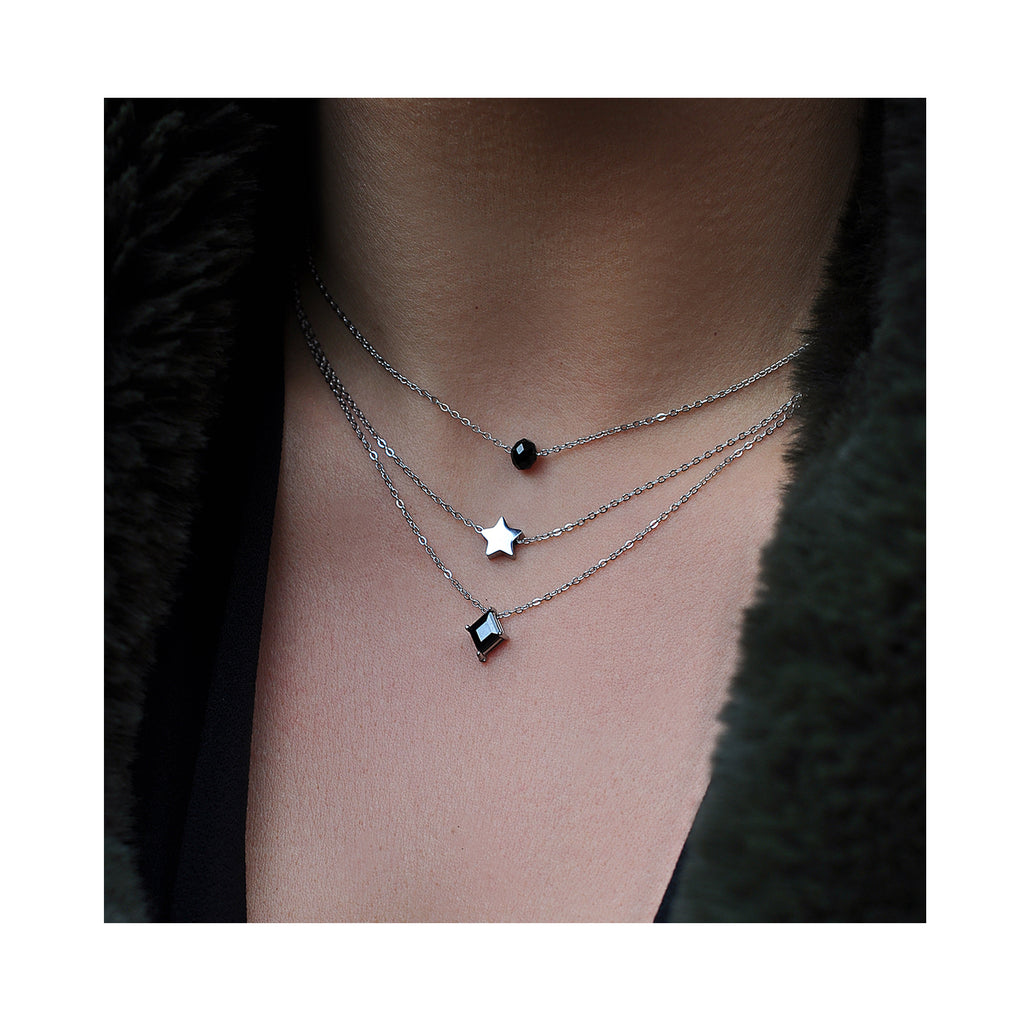 ROCK'N'DOLL black triple necklace