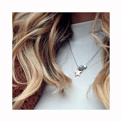 Silver plated necklace PEARL STAR / Posrebrena ogrlica PEARL STAR