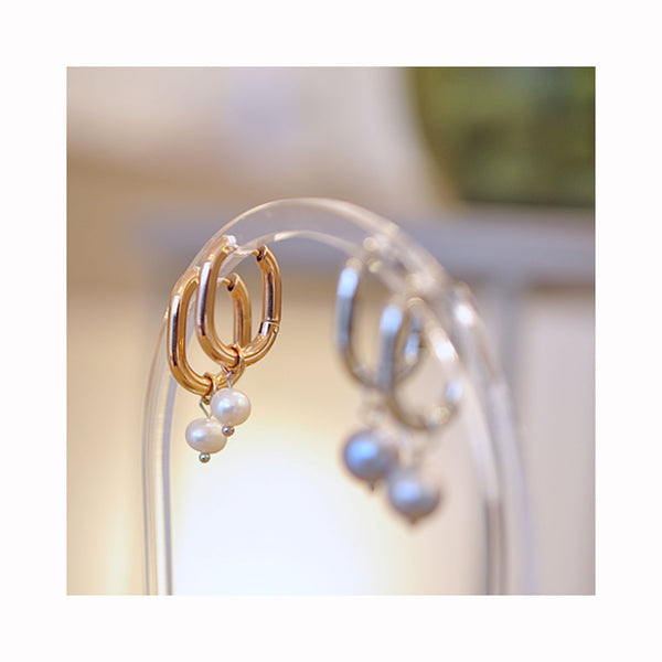 OVAL PEARL hoops / OVAL PEARL ringovi