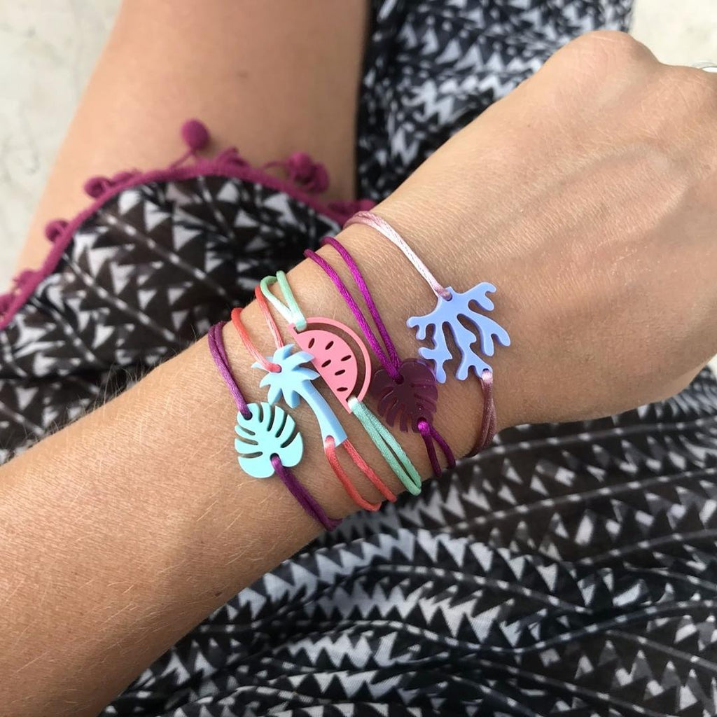 Silk bracelet PALMTREE RAINFOREST / Svilena narukvica PALMTREE RAINFOREST