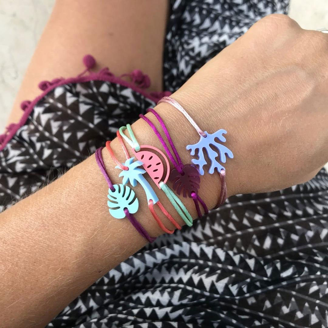 Silk bracelet CORAL RAINFOREST / Svilena narukvica KORALJ RAINFOREST