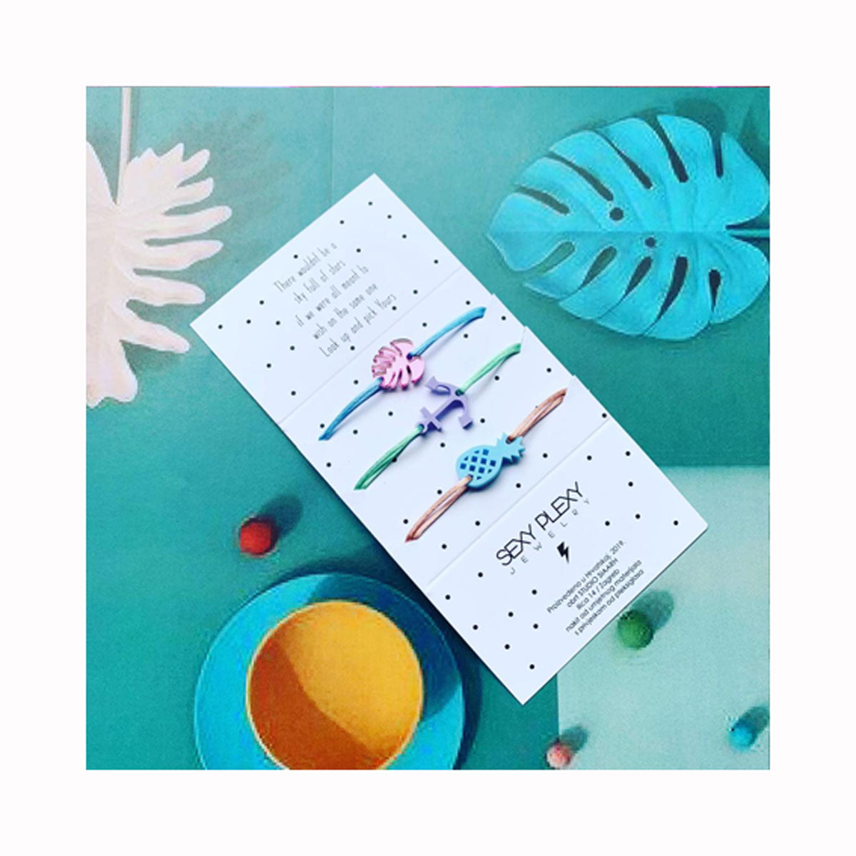 Svilena zapestnica MONSTERA RAINFOREST / Svilena narukvica MONSTERA RAINFOREST