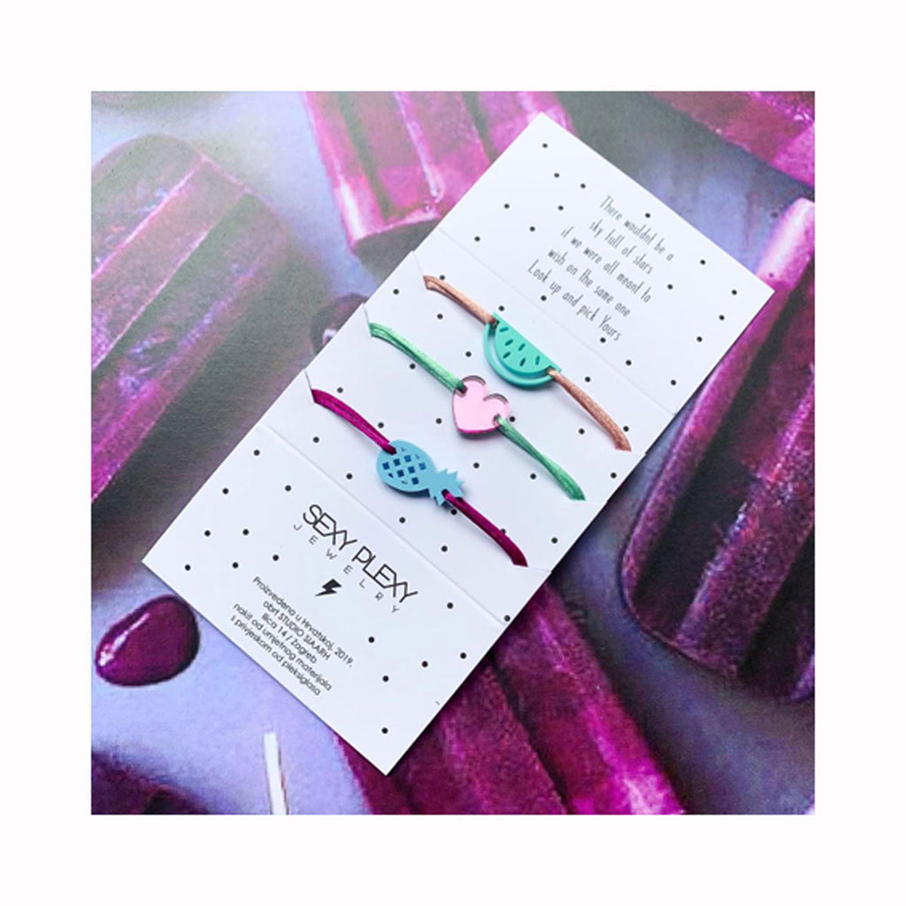 Seidenarmband HERZ REGENWALD / Svilena narukvica SRCE REGENWALD