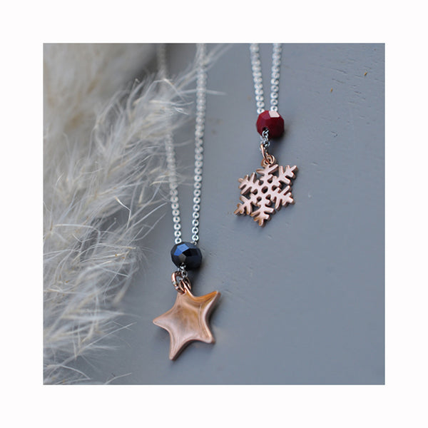 MOONCHILD Star & Snowflake glass necklace