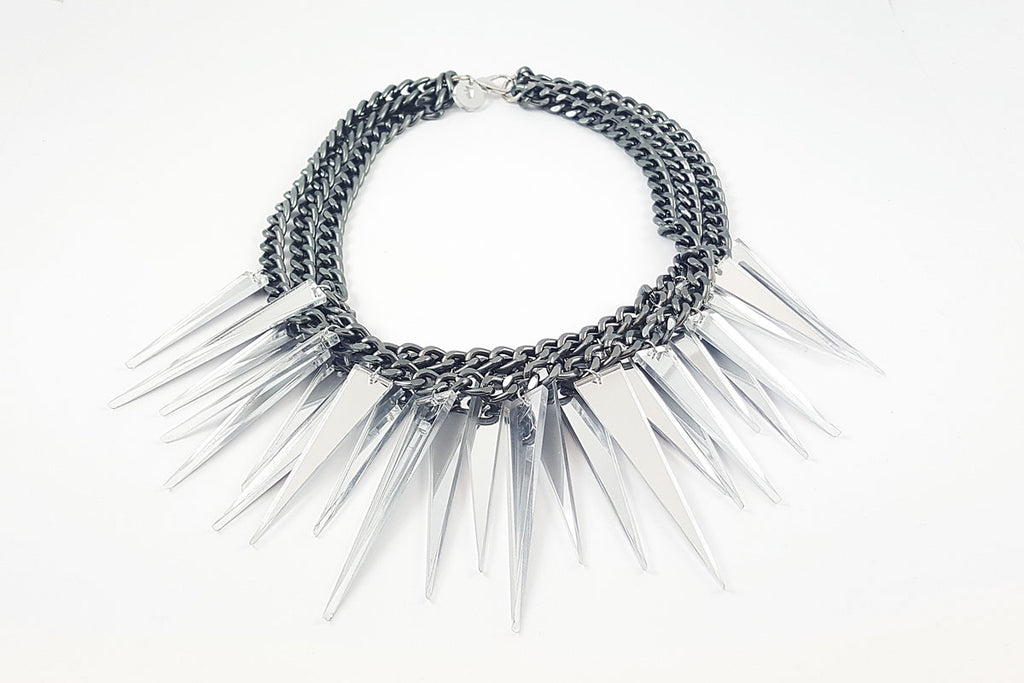 Spikes necklace ALL BLACK / Spikes ogrlica CRNA